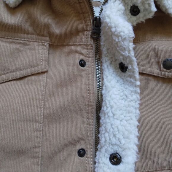 Levi’s Corduroy Trucker Jacket Tan Cotton Sherpa Fleece Lined 90s Y2K Men’s XL - Picture 9 of 16